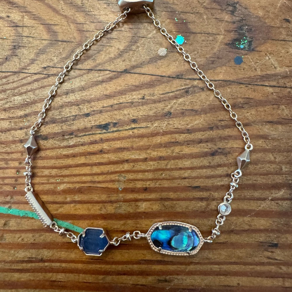 Kendra Scott Rose Gold Bracelet with Blue Accents